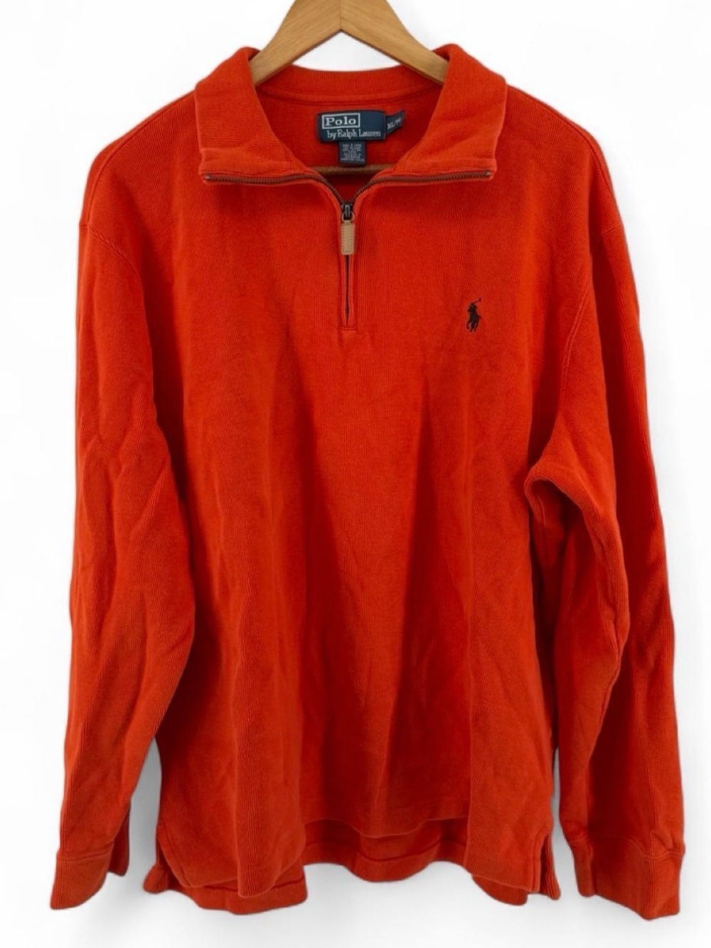 Ralph Lauren Bright Orange Zip-Neck Pullover